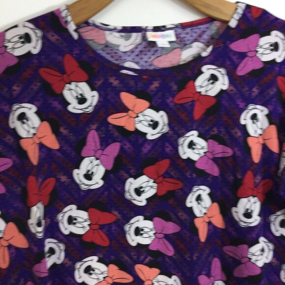 Lularoe Womens Irma Disney Minnie Mouse Short Sleeve Blouse Top Purple Multi L - Picture 2 of 12